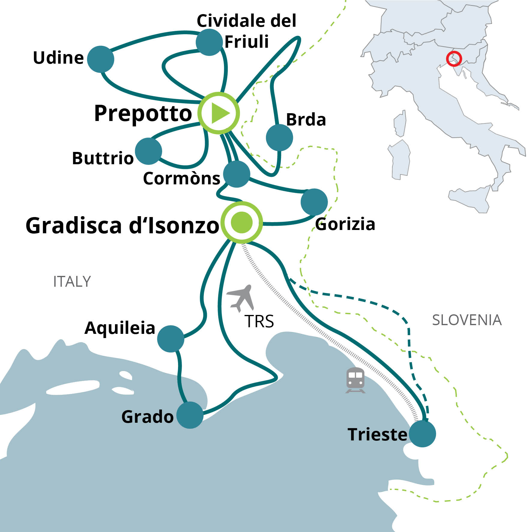Collio Italy Map – Dolegna del Collio – SYMGTV